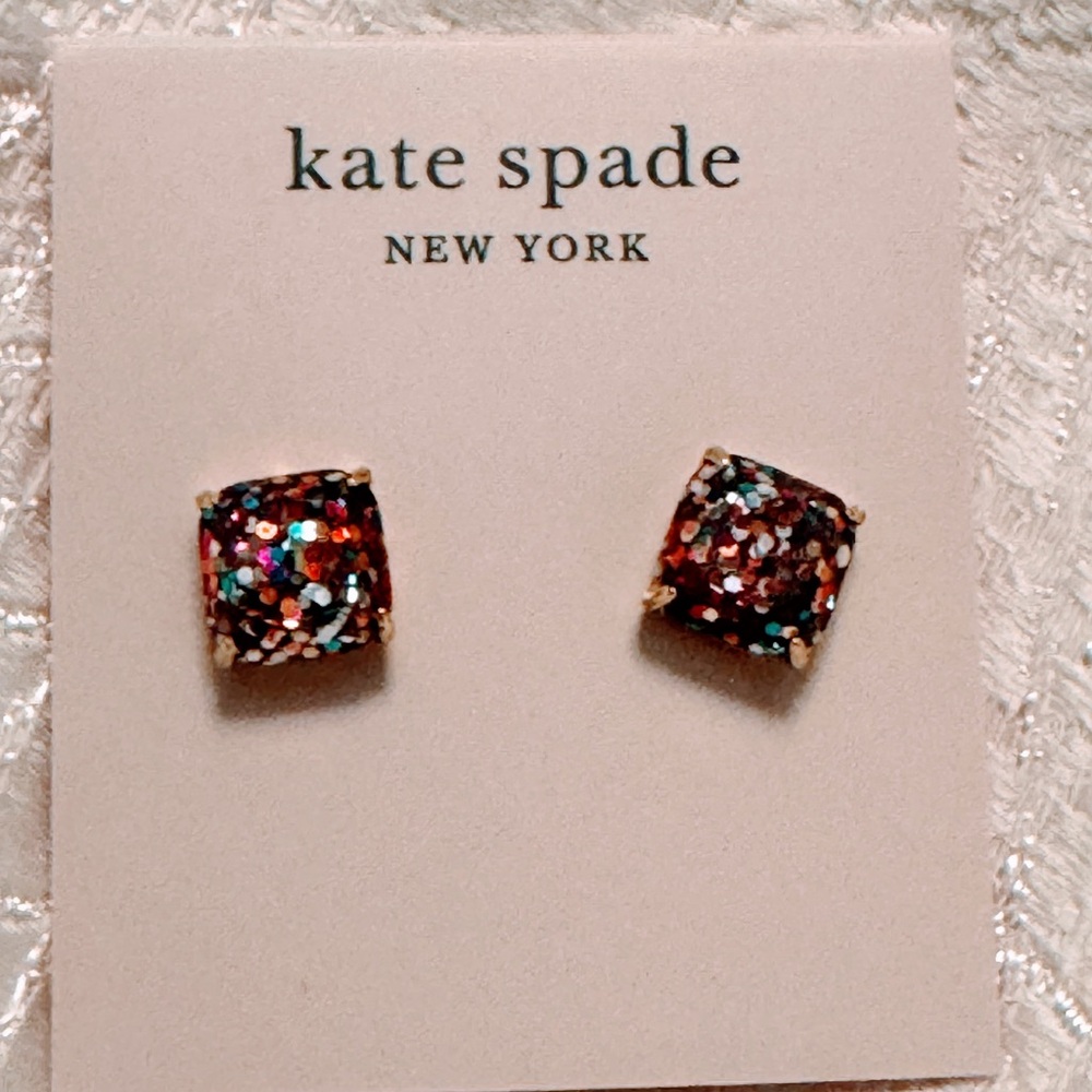 Kate Spade Colorful Glitter Square Earrings